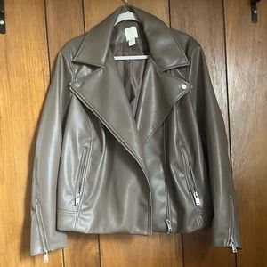 H&M FUAX LATHER JACKET XXL WOMENS